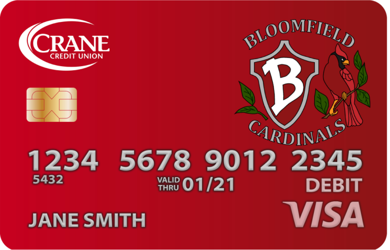 Crane and Bloomfield Cardinals co-branded debit card