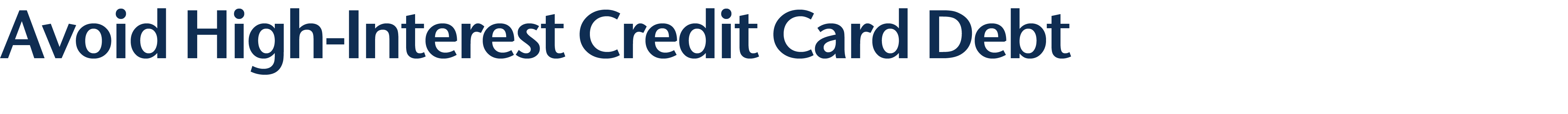 Avoid High-Interest Credit Card Debt